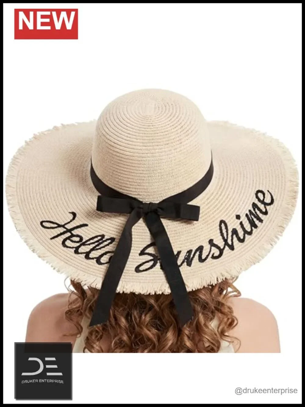 UPF 50+ Wide Brim Sun Hat - Packable Paper Straw Beach Hat
